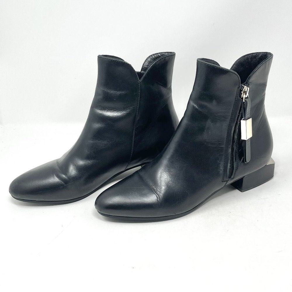 See By Chloé Black Booties - Leather with Metal Accents - Ankle Boots -Size 36.5